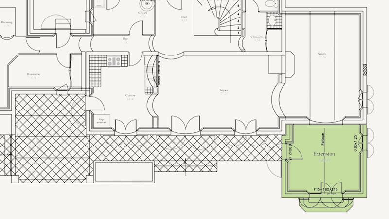 plan extension maison